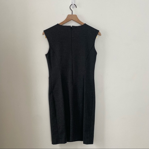 michael michael kors charcoal tailored dress with gold zipper detail - Picture 2 of 5
